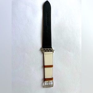 Hermes Apple Watch Band - single tour noir/blanc/gold 45mm, band ONLY